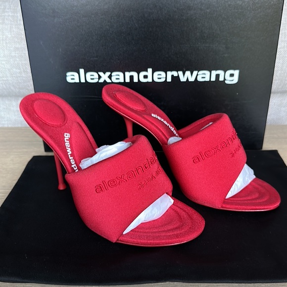 SOLD Alexander Wang Sienna Logo Lycra Mules - Picture 4 of 9